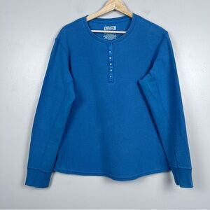 Duluth Trading Co. Women's Blue 1/4 Snap Long Sleeve Top Size M; Casual, Travel